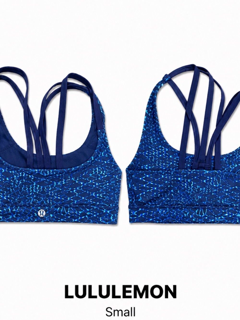 lululemon athletica Blue Printed Strappy Sports Bra